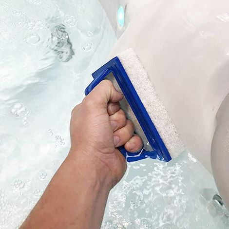 Brosse éponge Ligne d'eau, Regerly 3 Pièces Brosse de Piscine en Plastique avec poignées Brosse Plancher Mur Piscine Outil de Nettoyage pour Nettoyer Piscine Spa Baignoires Murs Bleu (1/5)
