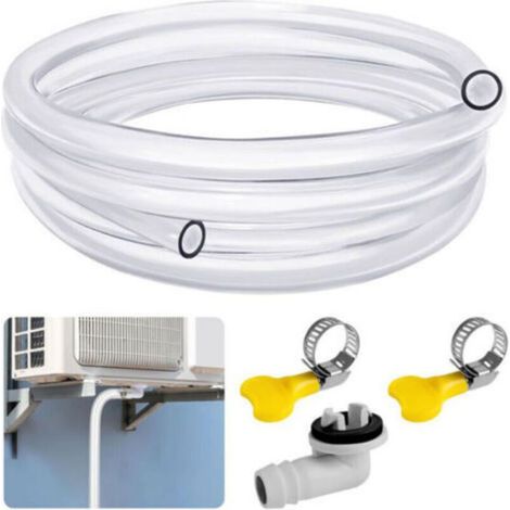 Kit de drainage pour climatiseur – Tuyau PVC 10 pieds avec connecteur et colliers – Anti-fuite – pour maison, bureau et hotel (1/4)