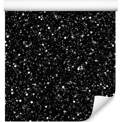 Papier peint à paillettes noires, fond noir pour salon et chambre 50x1000 cm (1/5)