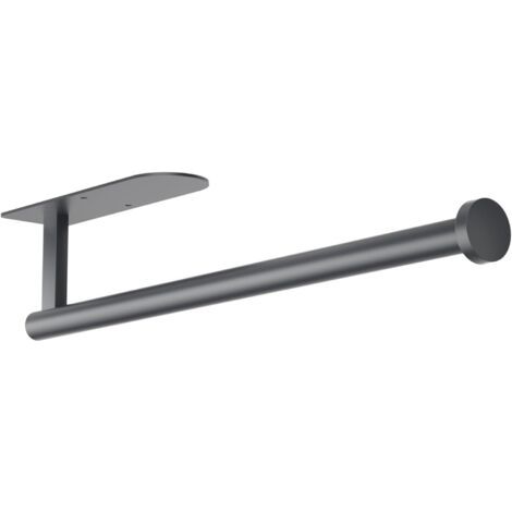 Porte-papier toilette en acier inoxydable gris longueur 34 cm salle de bain cuisine support mural peut être collé au mur sans perçage, 1 pièce (1/5)