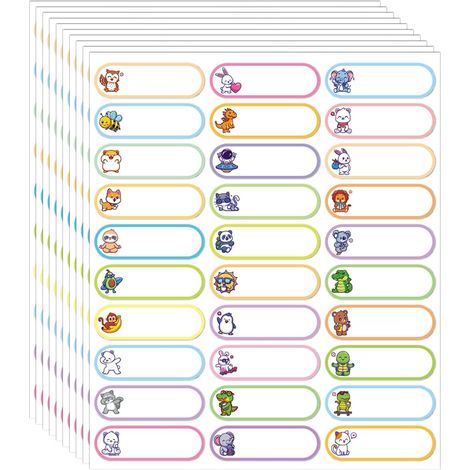 CCYKXA Pack of 300 Animal Stickers - Waterproof Name Labels, Classification Labels, for Spice Jars and Children's Items - Date Stickers (1/5)
