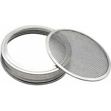 Couvercle filtrant en maille métallique pour germination, compatible avec les bocaux Mason à large ouverture (1 pièce) (1/5)