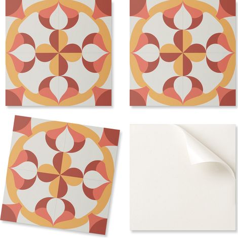 Juego de baldosas de vinilo PVC con estampado geom茅trico abstracto, 20x20x20 cm.