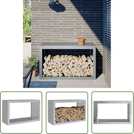 vidaXL Portant de bois de chauffage 100x40x60 cm acier galvanisé (1/5)