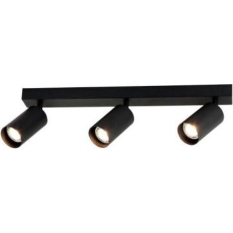 Plafonnier 3 Spots Orientables pour Ampoule GU10 - Noir - SILUMEN