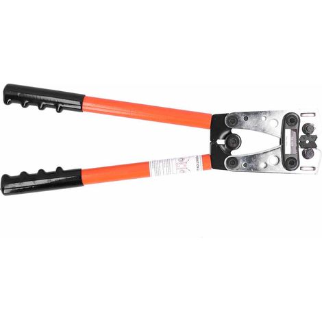 Pince à sertir manuelle HX-50B pour cosse fil cuivre 15 pouces, outil robuste de sertissage terminal, rouleau de câble lourd, usage professionnel électrique. (1/5)