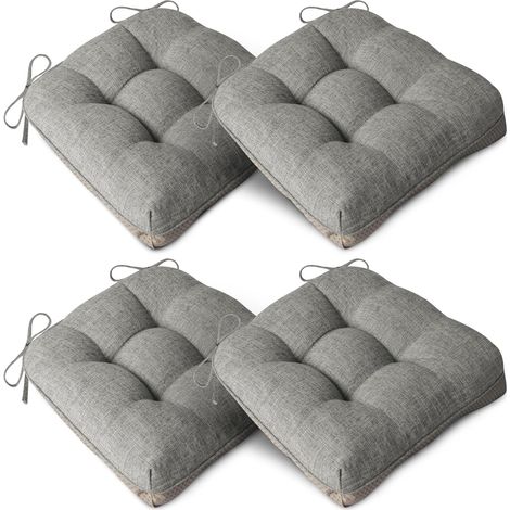 Extra Thick Chair Cushions for Dining Chairs Set of 4 Non Slip Kitchen Chair Cushions Soft Dining Seat Cushion with Ties 40cm x 40cm x (1/5)