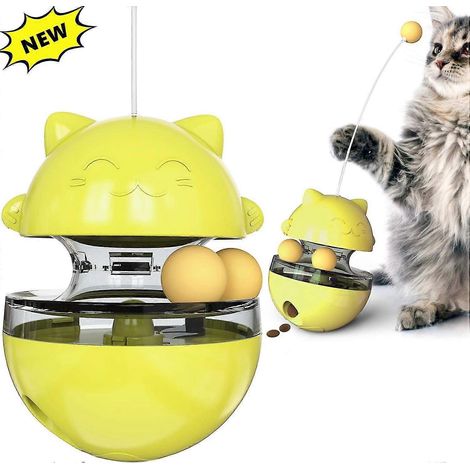 Balle distributrice de nourriture pour chiens et chats, jouet interactif pour chat, distributeur de nourriture pour animaux de compagnie, pour l'entraînement à l'alimentation lente et la recherche de (1/5)