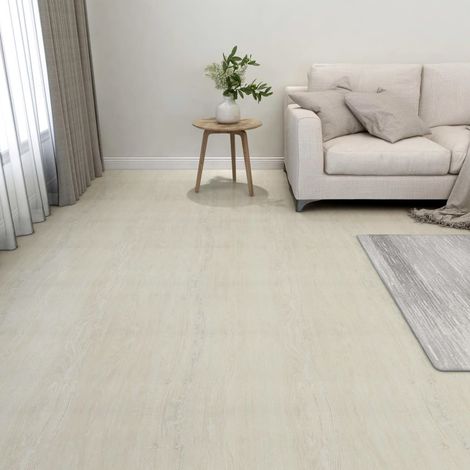 Dalles de plancher autoadhésives 55 pcs PVC 5,11 m² crème vidaXL