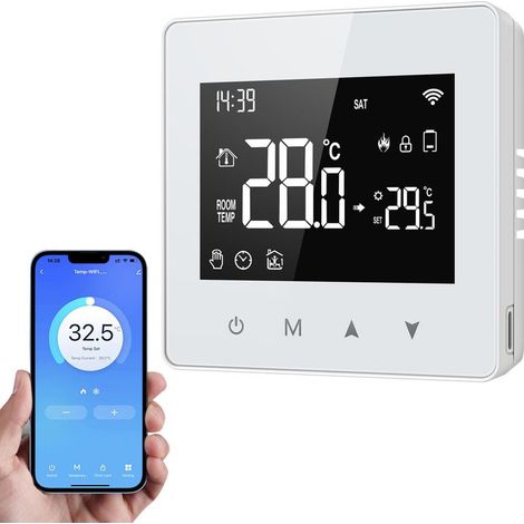 Regolatore di temperatura costante intelligente Tuya WiFi con display a LED, regolatore di temperatura regolabile, dimensioni compatte, regolatore di temperatura per caldaia a gas compatibile con Amaz (1/5)