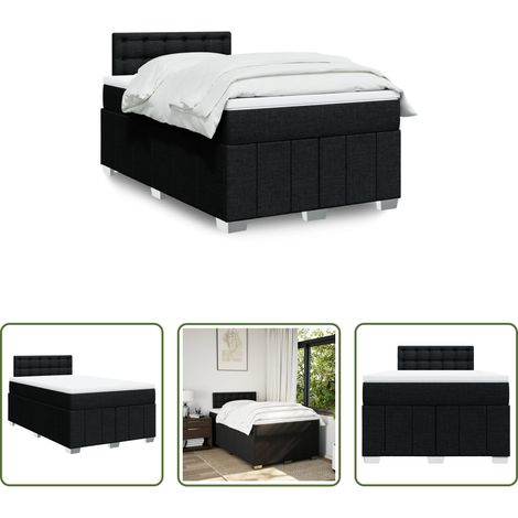 Matratze - Boxspringbett mit Matratze Schwarz 120x190 cm Stoff (1/5)
