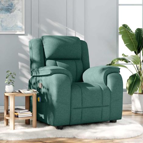 Fauteuil de massage inclinable Vert foncé Tissu vidaXL