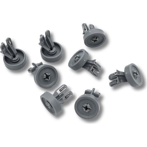 Ersatzteil - Set 8 Rollen für unteren Korb -  - WHIRLPOOL, BAUKNECHT, IGNIS, LADEN, KITCHENAID, RADIOLA, IKEA, BRANDT, ROWENTA, HOOVER, FAGOR, SMEG, PRIVILEG, MAYTAG, BSK