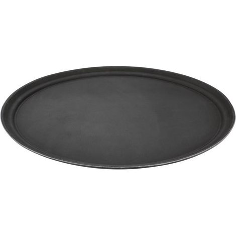 Plateau ovale antidérapant en polypropylène noir Kristallon 685mm - Ref C162 - Olympia (1/5)