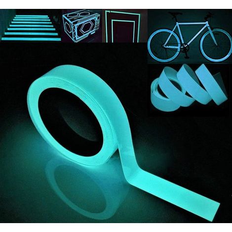 Nastro adesivo luminoso, azzurro cielo, impermeabile, rimovibile, resistente, portatile, stabile, sicuro, 10 mm x 5 m (1/4)