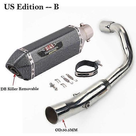 Sistema Completo De Escape Para Motocicleta, Silenciador De Tubo De Enlace Medio Modificado, Extrable, Db Killer, Para Honda Cb600f Hornet 600, Cb600( US Edition-B) (1/5)