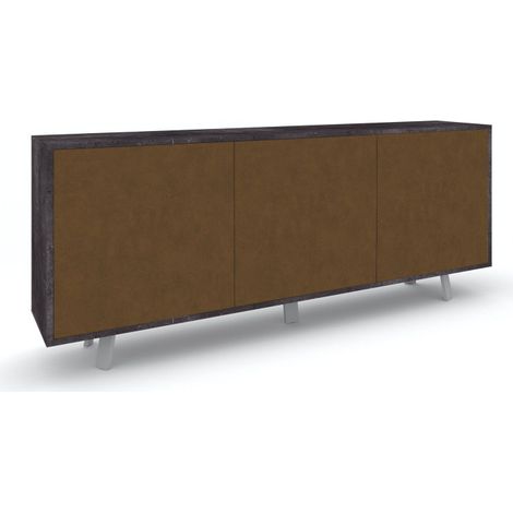 Armoire 3 portes 177L x 41P x H74 – Finition noir mat et rouille – Sarmog (1/5)