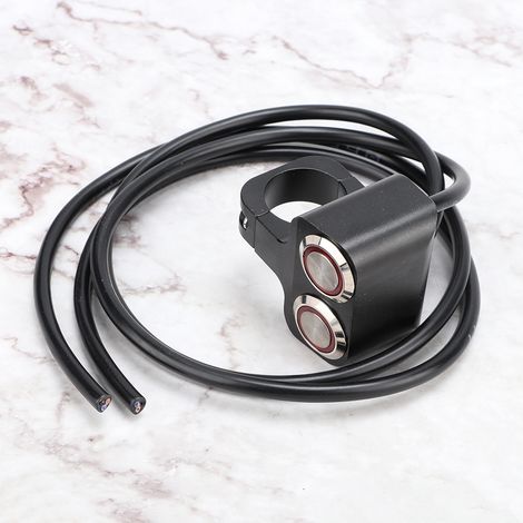 Interrupteur Double Phare LED Etanche pour Guidon Moto, Pièces Custom 25mm (1/5)