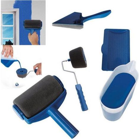 Rouleau de peinture mural multifonctionnel à usage domestique, outil de poignée de brosse, outils de brosse 8 pièces (1/5)