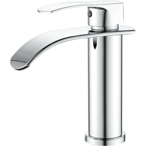Einhebel Waschtischarmatur Wasserfall mit Keramikkartusche, verchromt (1/5)