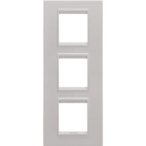 PLAQUE LUX 2+2+2P V MÉTAL BEIGE NATUREL GEWISS GW16227XL (1/2)