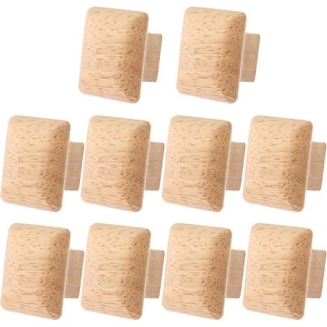 Boutons de Porte Carrés en Bois Massif Lot de 10 1.38X1.38X0.91In Poignées Placard la Cuisine Finition Soignée pour Meubles à Tiroirs Usage Quotidien (1/5)