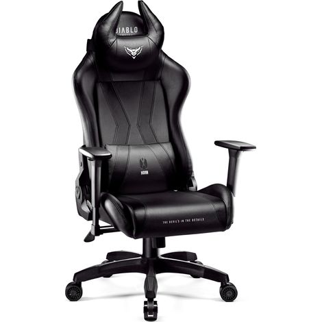 Diablo X-Horn 2.0 Gaming Stuhl Computerstuhl ergonomischer Bürostuhl Gamer Chair Schreibtischstuhl Schwarz: King Size (1/5)