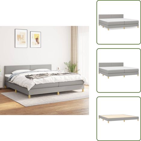 Boxspringbett mit Matratze Hellgrau 200x200 cm Stoff - Boxspringbett - Doppelbett - Bettenrahmen - Schlafsystem - Liegekomfort (1/5)