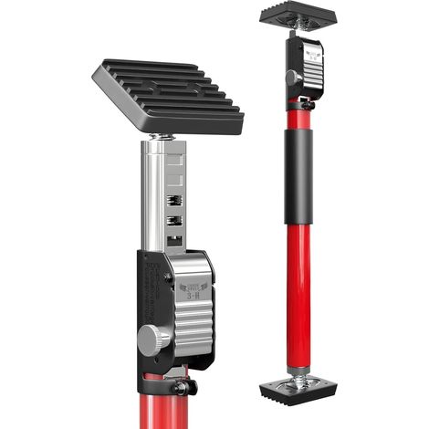3-H Etai Telescopique Reglable 40-62cm, Tout Acier Épais,Rouge-1pcs Charge Max 50kg, Étai de Soutien Télescopique pour Plaque de Plâtre, Cadre de Porte, Installation d'armoire DIY (1/5)