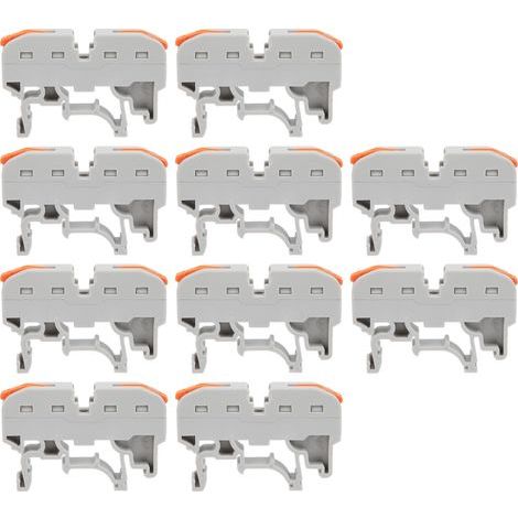 Lot de 10 borniers à ressort pour rail DIN, connecteurs de câble à levier, bornes PCT-211 (1/5)