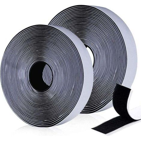 Scratch Autocollant, Bandes Auto-agrippantes Auto-Adhésives,10 m x 20 mm Rubans Adhésifs Bande Ruban Scratch Hook Loop Autoadhésif pour Cadres Photos Installation, Bricolage, Moustiquaire Fenetre (1/4)