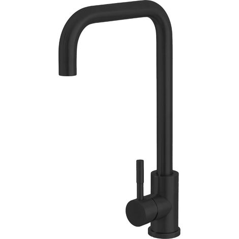 MISCELATORE RUBINETTO LAVELLO CUCINA ACCIAIO NERO OPACO CANNA SVEDESE FERIDRAS (1/2)
