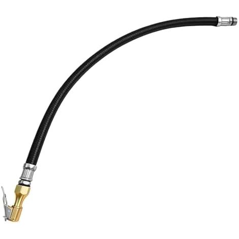 Tuyau Gonflage Pneu 53 cm, Valve en Caoutchouc Antidéflagrant, Facile à Connecter, Noir Remplacement de Tuyaux d'air, pour Voitures, Vélos et Motos - noir (1/5)