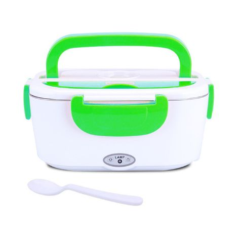 Lunch Box Gamelle Chauffante Électrique pour Voiture Camion Bureau Travail 220V+12V, Chauffe en Quelques Minutes, Acier Inoxydable 1.5L 40W, Boîte Isotherme Repas Chaud
