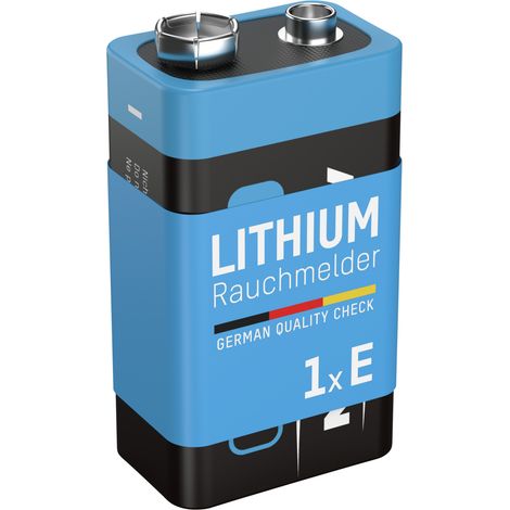 ANSMANN Rauchmelder Extrem Lithium Batterie 9V E-Block, 1 Stück