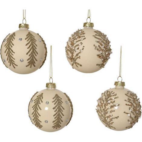 Sfera decorativa in vetro diam.8cm con strass - Modello assortito