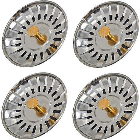 Lot de 4 crépines d'évier de cuisine anti-obstruction en acier inoxydable pour broyeur d'évier