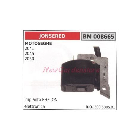 Bobina accensione JONSERED per motoseghe 2041 2045 2050 con impianto PHELON 008665