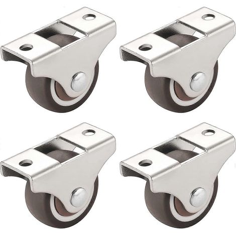 4 roulettes pour meubles, roulettes de transport, roulettes pivotantes (argentées) (1/5)