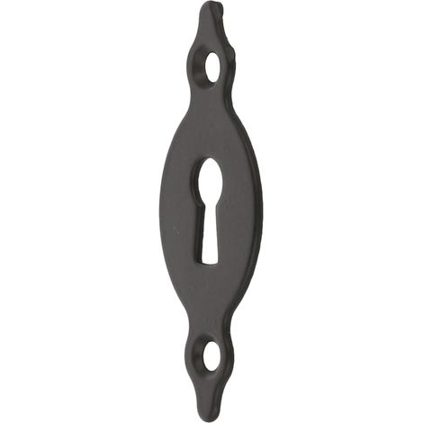 Trou de serrure  Droit et lisse  67 × 26 × 1,5 mm  avec trou pour serrures  Idéal pour la fixation dans les tiroirs, les armoires, les coffres et les portes de meubles  Acier noir (1/4)