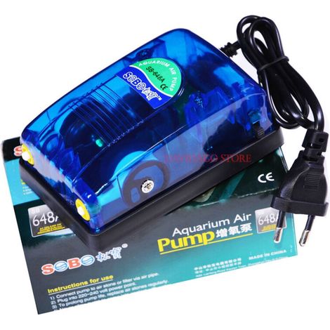 Aerateur Pompe A Air Sb-648a Pour Aquarium Externe Deux Sorties Recyclage De L'oxygene 5w