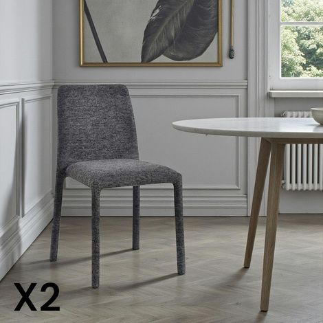 Chaise empilable grise en tissu (lot de 2) ESSEN (1/4)