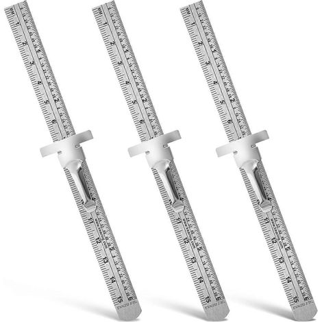 Règle de machiniste en 3 pièces, règle de poche de 15 cm (6 pouces) avec clips détachables (1/5)