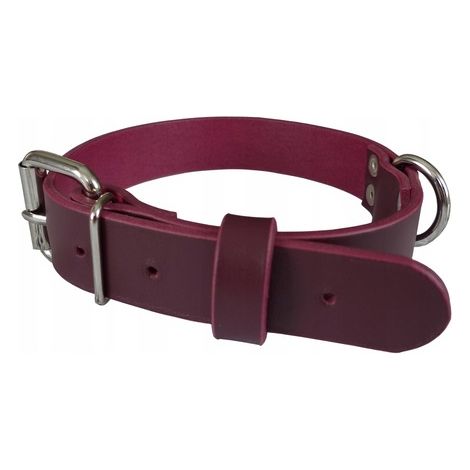 Hundehalsband aus 100 % dickem Leder, unvernäht Größe L (40–53 cm), 4 Farben graviert