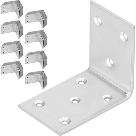 Conector angular para carpintería KOTARBAU® de acero inoxidable galvanizado de 55 x 45 x 35 mm, juego de 100 piezas.