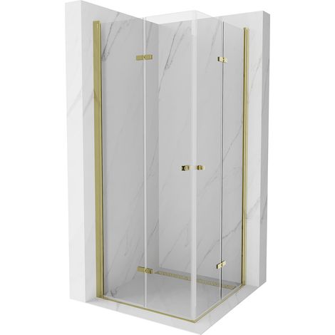 Cabine de douche pliante Mexen Lima Duo 70 x 70 cm, transparente, or - 856-070-070-50-00-02 (1/5)