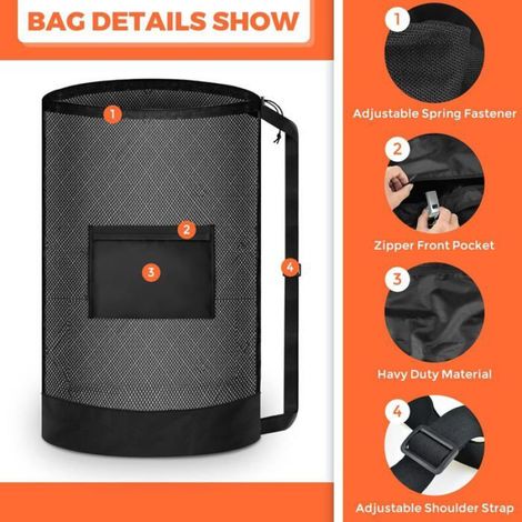 Sac de Rangement - Polyester Haute Résistance - Étanche et Respirant - Pour Ballons de Football Rugby Volley - Capacité 10 à 12 Unités (1/5)
