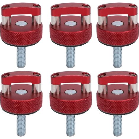 Attaches à Dégagement Rapide en Aluminium pour Toit Rigide – Vis à Oreilles à Retrait Rapide, Kit de 6 Pièces Rouge Compatible JK JLU JT 2dr & Unlimited 4dr 2007-2018 (1/5)