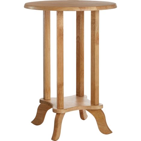 Interiors By Premier Practical Round Rubberwood Side Table, Elegant Small Lounge Table, Versatile Corner Table For Bedroom (1/5)