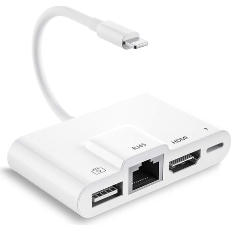 Adaptateur secteur USB pour la synchronisation des données et l'alimentation de la caméra (blanc)